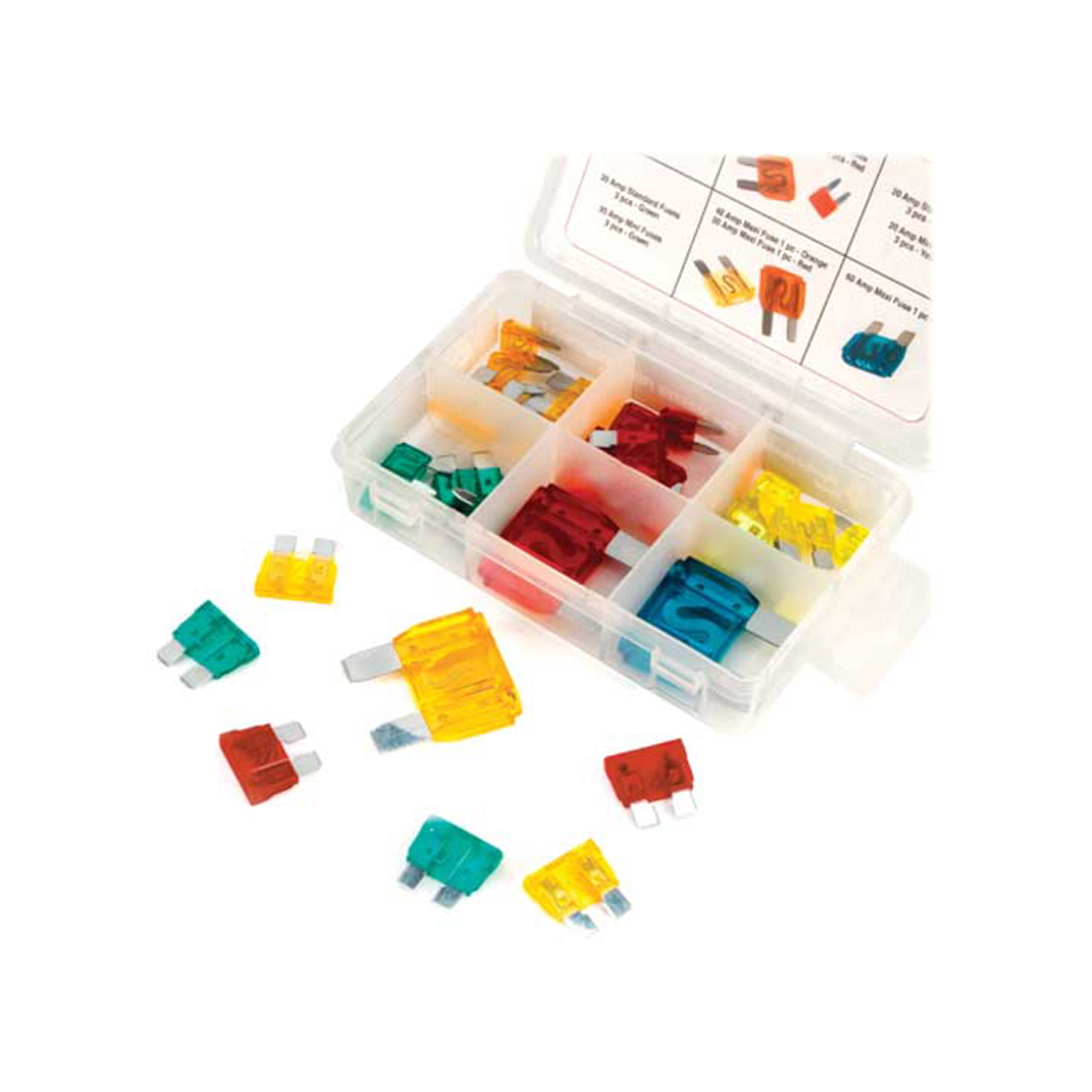 Performance Tool Master Fuse Assortment — 33-Piece, Standard, Mini, Maxi Fuses, Model# PRTW5370